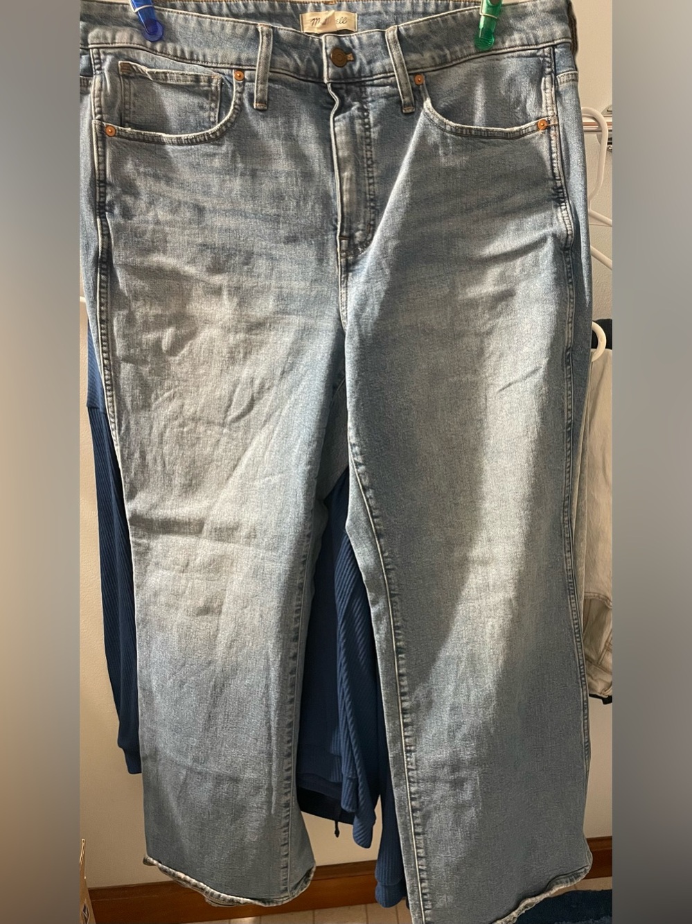 Madewell Light Blue High Rise Wide Flare Jeans